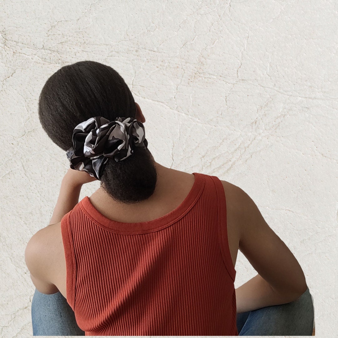 Camouflage Satin Hair Scrunchie