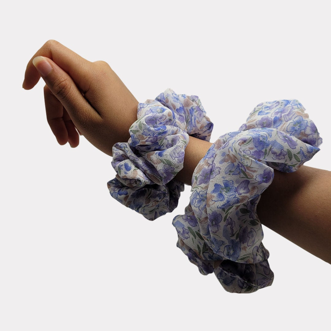 Floral Chiffon Hair Scrunchie