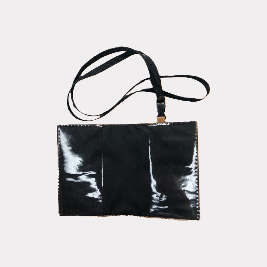 Brown Vinyl Passport Holder with detachable strap