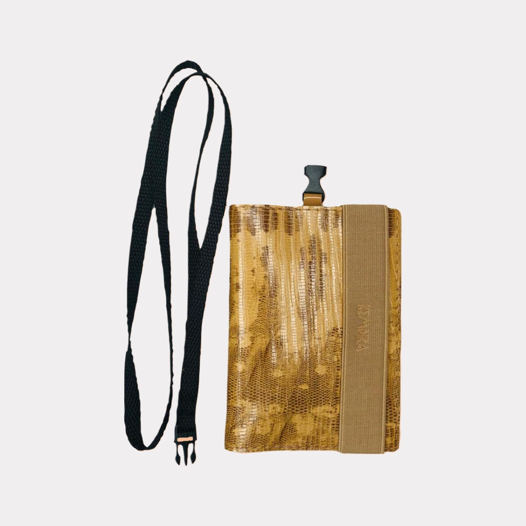 Brown Vinyl Passport Holder with detachable strap